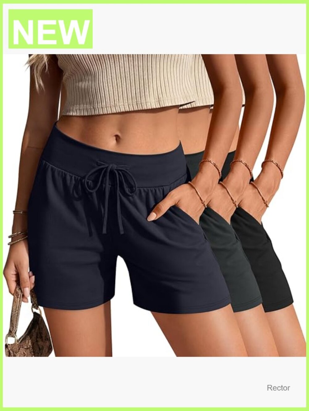 3 Pack Womens Lounge Shorts High Waisted Cotton Drawstring Sweat Shorts Pockets